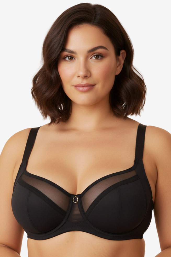 Biustonosz Rose zmniejszający bez fiszbin w kolorze czarnym