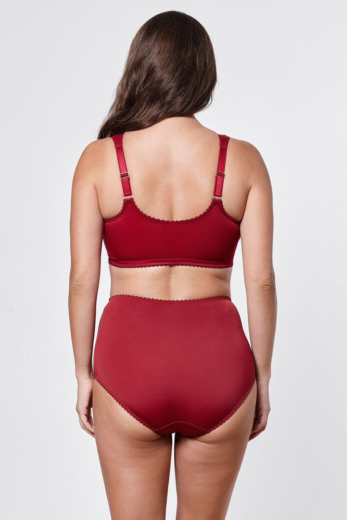 Ala non-wired front-closure bra in burgundy