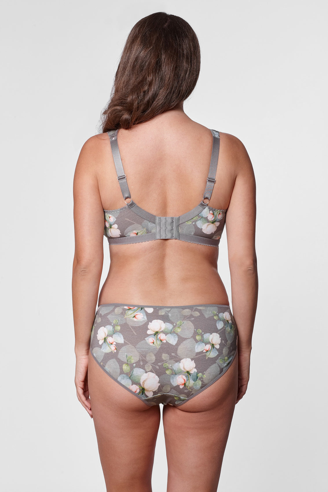 Ariele non-wired cotton bra in gray