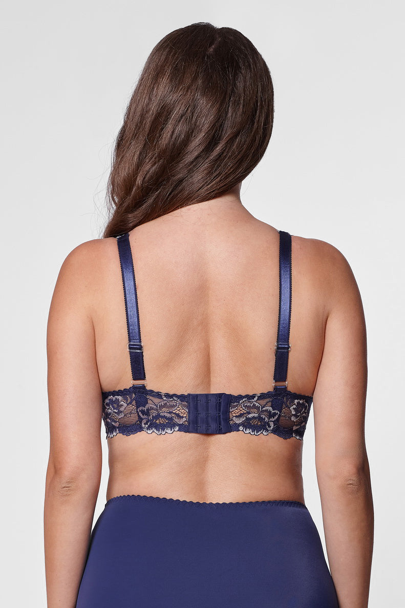 Bralette Ana bez fiszbin, w kolorze granatowym